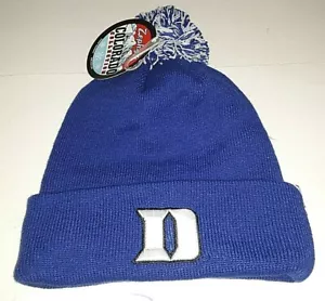 Duke Blue Devils NCAA Basic Cuffed with Blue and White Pom Knit Hat - Picture 1 of 3