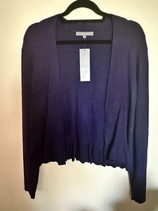 Cárdigan abierto Daisy fuentes manga larga azul marino talla XL - NUEVO CON ETIQUETAS - Imagen 1 de 11