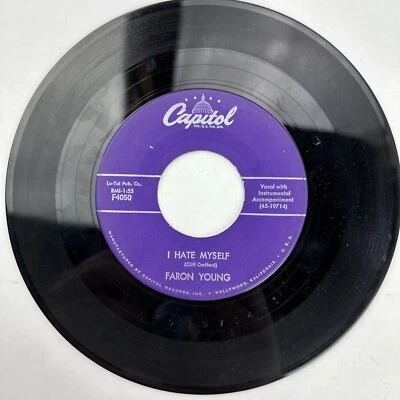 Faron Young That's The Way I Feel / I Hate Myself Record 45 RPM Vinyl Foto 1 de 2