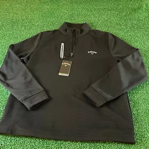 Callaway Infinity Golf Pullover Sun Protection UPF Quarter Zip Black Mens Small - Picture 1 of 10