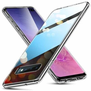 Custodia antigraffio + morbida TPU Bumper per Galaxy S10 Plus, trasparente - Foto 1 di 3