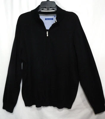 Report Collection Black Full Zip Cotton Knit Sweater Casual Golf Men's Size XL - Image 1 of 4