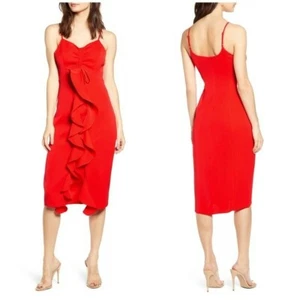 Neu mit Etikett Endless Rose Damen ROT Rüschen vorne Spaghettiträger Cocktailkleid, Gr. M - Bild 1 von 1