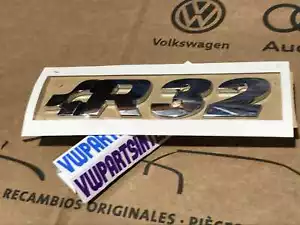 VW Golf MK5 R32 Badge Logo Emblem for Boot Tailgate or Engine Cover Genuine OEM - Picture 1 of 3