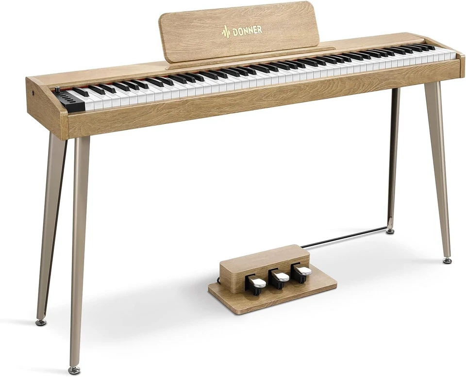 🎹 Donner DDP-60 Wood Effect Digital Piano, 88 Keys, Stand & Triple Pedal - Image 1 of 4