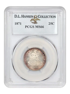 1871 25C PCGS MS66 ex: D.L. Hansen - Image 1 of 4