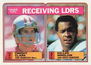 1983 Topps Football 1982 Receiving Leaders Dwight Clark Kellen Winslow #203 - Picture 1 of 2