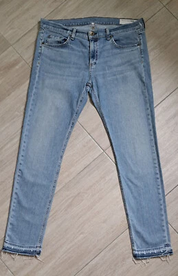 Rag & Bone Jeans Dre Boyfriend Blau Fransensaum Baumwolle Elasthan W31 - Bild 1 von 4