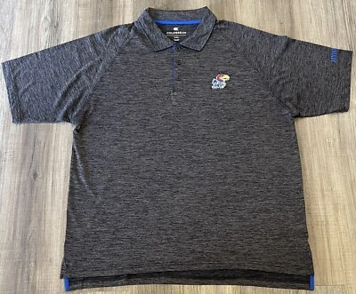 Kansas Jayhawks Polo Shir Colosseum NCAA Golf Short Sleeve Black Mens 2XL - Image 1 of 4