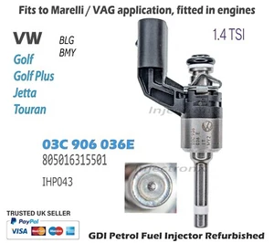 GDI Fuel Injector 03C906036E for  Volkswagen  1.4 TSI  engines - Picture 1 of 4