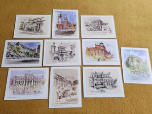 10 Art Prints Of Old Kolkata Buildings By Samir Biswas 7x9 - Picture 1 of 11