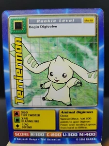 DIGIMON CARD 2000 BANDAI - Terriermon - Mo-01 - Rookie Level - NM - Picture 1 of 5