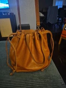 Madewell The Drawstring Transport Tote English Saddle Handles & Crossbody Strap - Picture 1 of 10