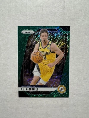 2024-25 Panini Prizm #191 T.J. McConnell Prizms Green Shimmer FOTL #/5 - Image 1 of 2