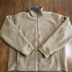Chaqueta Columbia Para Hombre L Cremallera Completa Exterior Pesada Forrada de Vellón Chaqueta Marrón - Imagen 1 de 10