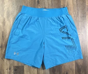 Under Armour Herren Fitted Speedpocket Graphic Short 1375789 Navy Aqua Medium. - Bild 1 von 10
