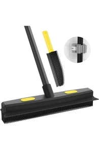 WELDUN Scopa in Gomma con Estrattore Larghezza 34 cm Setole in Gomma con Manico Telescopico, - Foto 1 di 7