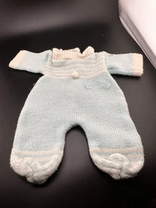 CPK Cabbage Patch Kids Vintage Baby Bean Butt BBB Blue Knit Sleeper Outfit RARE - Bild 1 von 10