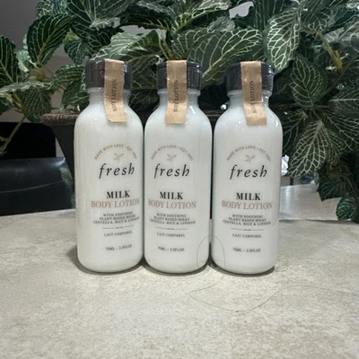 Paquete de 3 LOCIONES CORPORALES Leche Fresca Leches Calmantes a Base de Plantas, Centella, Arroz Foto 1 de 3