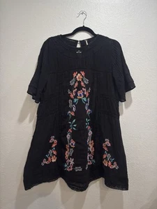 Free People Perfectly Victorian Embroidered Mini Dress Size Large - Picture 1 of 7