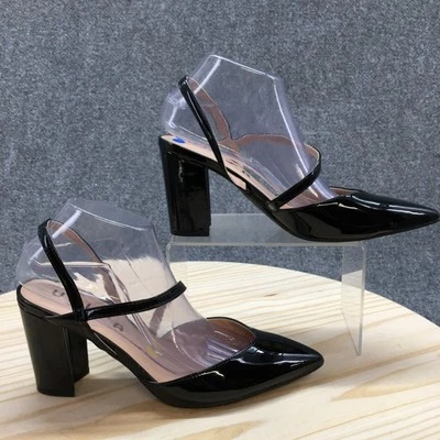 全新 Unisa 高跟鞋 女式 9.5 M Marlee 露背尖头高跟鞋 黑色 人造皮革 — 第 1/4 张图片