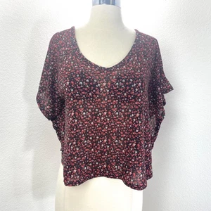 Vintage Y2K Chris & Carol Crop Knit Top Large Batwings Boho Peasant Whimsy USA - Imagen 1 de 9