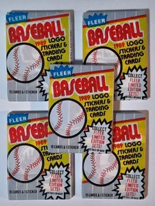 1989 Fleer Baseball Cards Sealed Wax Packs Lot of 5 - Picture 1 of 2