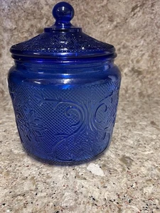 Indiana Glass: tarro de galletas de cobalto tiara usado en excelente estado - Imagen 1 de 8