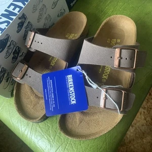 BIRKENSTOCK ARIZONA KIDS MOCHA LEATHER 552893 NARROW FIT New In Box - Picture 1 of 8