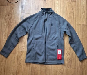Spyder Men's Contant Full Zip Fleece Sweatshirt Gray Size M - Picture 1 of 6