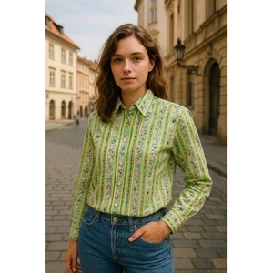Ralph Lauren Damen Hemd Blumen Streifen Größe 12 EU Vintage 90er - Bild 1 von 12