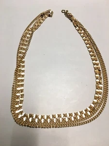 Vintage Sarah Coventry goldfarbene Multi-Kette Panzer & Schnecke Halskette - 26" lang - Bild 1 von 3