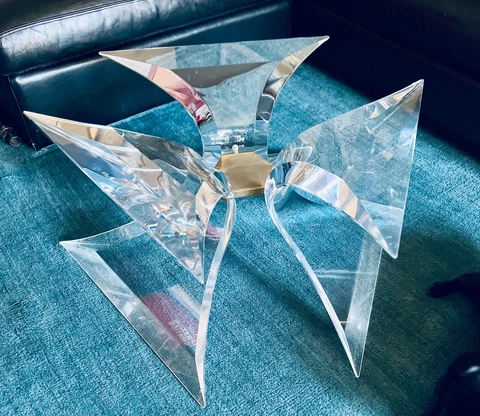 Vintage Signed Butterfly Lucite Brass & Glass Coffee Table by LION IN FROST Cover