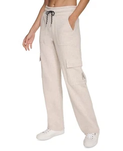 Calvin Klein Women's Active Embroidered-Logo Cargo Pants , Cortdo Heather, M - Picture 1 of 4