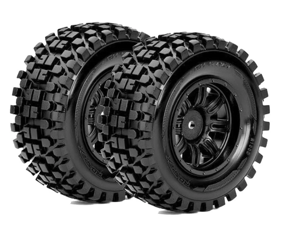 Roapex Reifen 1/10 Short Course montiert Schwarz Felgen 12mm Hex Rhythm ... - Bild 1 von 1