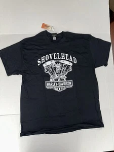 SHOVELHEAD Engine Harley Davidson Black T-Shirt Oconomowoc Wisconsin Size XL - Picture 1 of 6