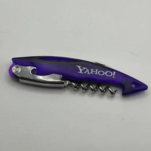 Vintage Y2K Yahoo Purple Translucent Corkscrew Bar Tool - Picture 1 of 5