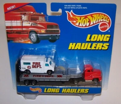 Hot Wheels Long Haulers Fire Dept & Hot Wheels Long Haulers Auto City MOC - Image 1 of 4