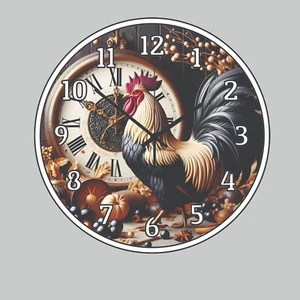 Ein Hahn Huhn Kunst Wandbehang Wanduhr Kunst Bauernhof Tiere - Bild 1 von 3
