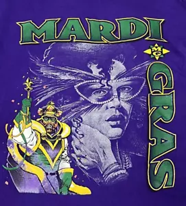 Vtg Mardi Gras Mobile New Orleans Mascarade King Single Stitch XL Krewe Reveler - Picture 1 of 7