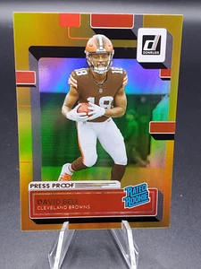 David Bell Cleveland Browns 2022 Donruss Gold Holo Press Proof Premium Rookie - Foto 1 di 1