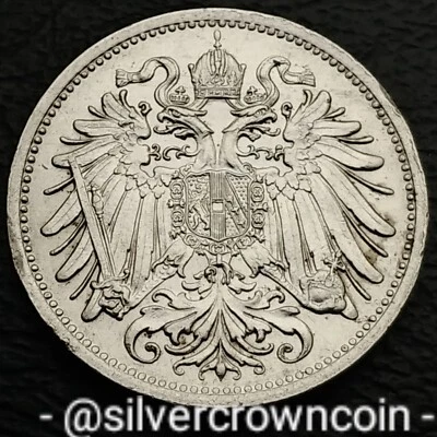 Austria 20 Heller 1911. KM#2803. Nickel 20 Cents coin. Eagle. Franz Joseph I.  - Image 1 of 4