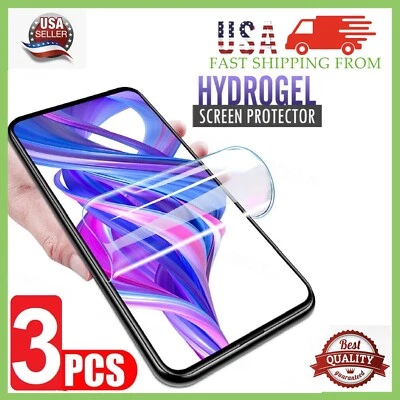 3 x Protector de pantalla de hidrogel suave para iPhone 17 16 15 14 13 12 XR Pro Max Plus Foto 1 de 4