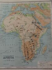 ANTIQUE PRINT DATED 1901 PHYSICAL MAP OF AFRICA MAP OF THE WORLD AFRICAN MAP ART