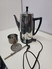 Vintage Presto 6 Cup Electric Percolator Coffee Pot Model 0281103 Stainless Stel