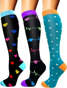 FuelMeFoot Kompressionsstrümpfe für Damen und Herren, Bunte Kompressionssocken - Bild 1 von 3