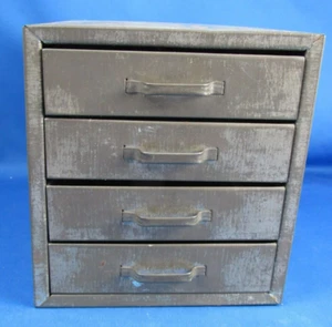 Vintage 4 Drawer Metal Parts Cabinet Jewler Machinist Watchmaker Mid Century - Picture 1 of 5