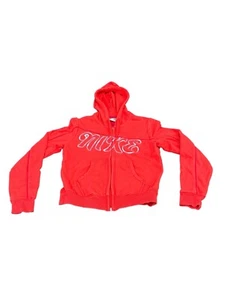 Vintage Y2K Nike Girls Small 4-6 Red Full Zip Up Hoodie 238755-643 - Picture 1 of 12