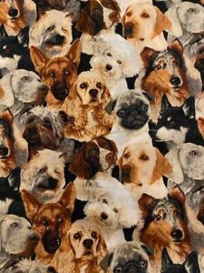 Beautiful Dogs Patty Reed  cotton quilt print apparel  decor fabric - one yard