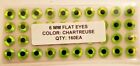 160pcs, Holographic CHARTREUSE Flat adhesive fish eyes  6mm (1/4"), Fly Tying